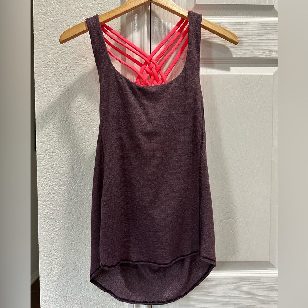 Lululemon Slay The Studio 2-in-1 Tank Top Maroon/Coral Women's Size 4
